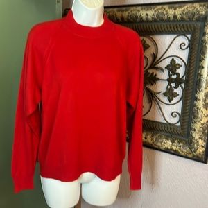 VTG Designers Originals Classic Red Mock Turtleneck Sweater Sz LP